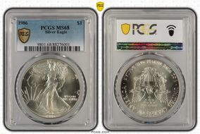 1986 $1 Silver Eagle MS68