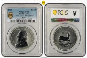 2017 1 Rand 50th Anniv. Krugerrand Ag SP70