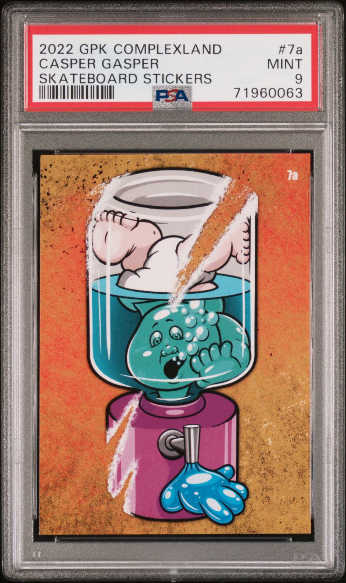 2022 Topps GARBAGE PAIL KIDS COMPLEXLAND SKATEBOARD STICKERS #7A Casper Gasper front