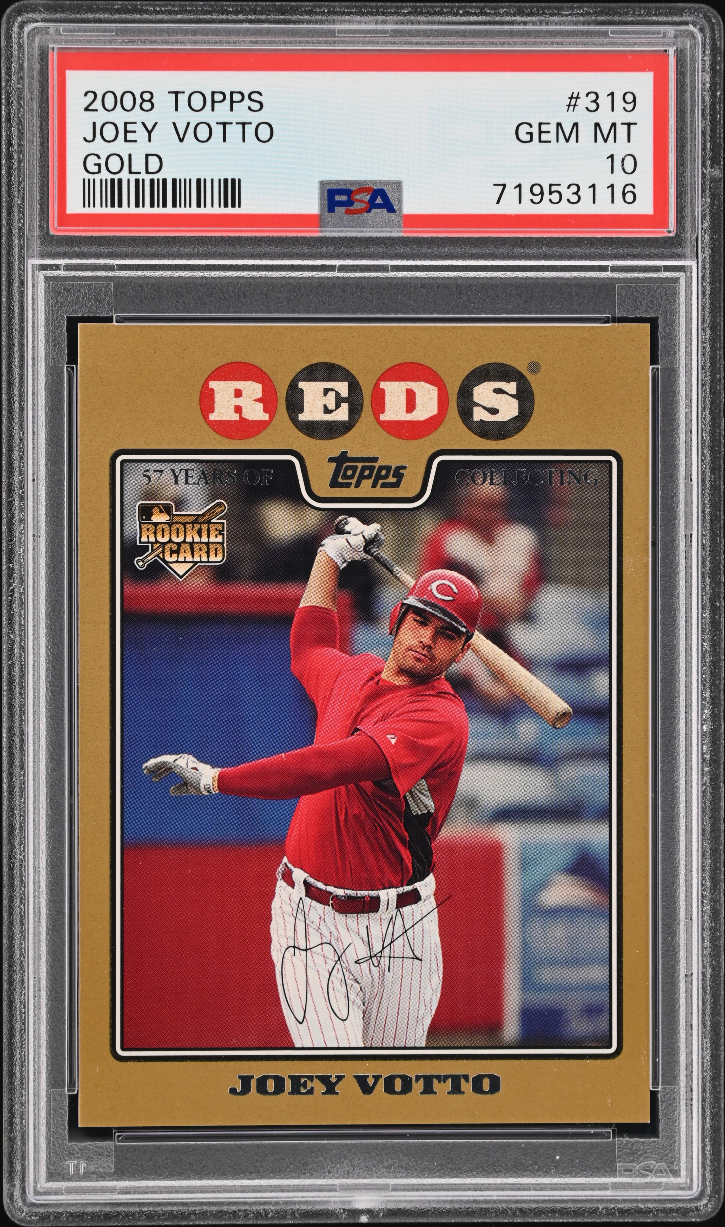 2008 Topps Gold #319 Joey Votto PSA 10