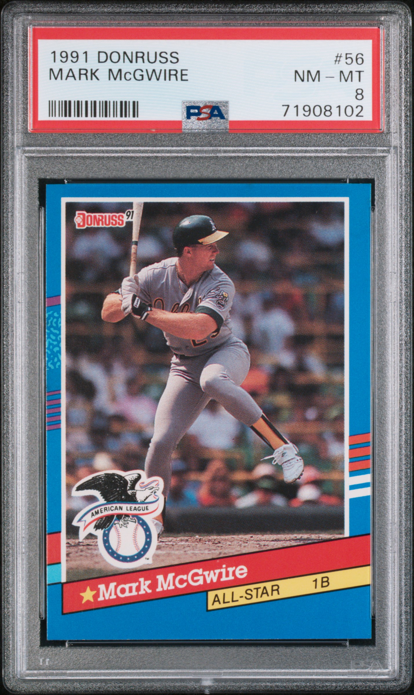 1991 Donruss #56 MARK MCGWIRE All-star ERROR CARD No Dot After INC