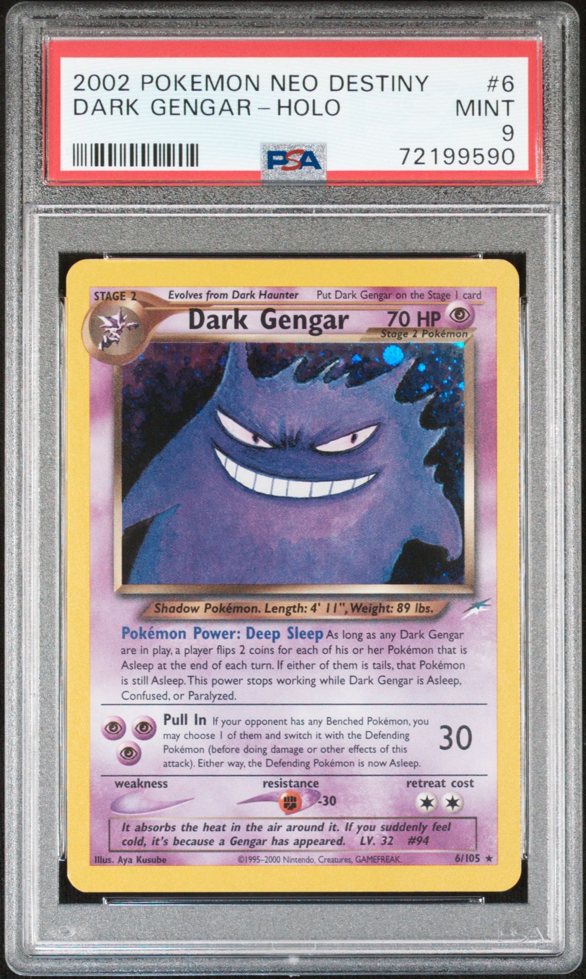 2002 Pokemon POKEMON NEO DESTINY Holo #6 Dark Gengar-Holo front