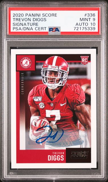 2020 Panini Score Signature #336 Trevon Diggs Signed Rookie Card – PSA MINT  9, PSA/DNA GEM MT 10 on Goldin Auctions