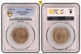 1943-A 50 Leva KM-48a MS66