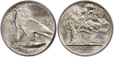 1935 50C Connecticut MS65