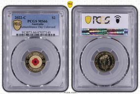 2022-C $2 Remembrance Day Colorized MS66