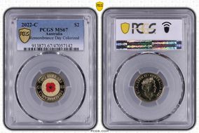 2022-C $2 Remembrance Day Colorized MS67