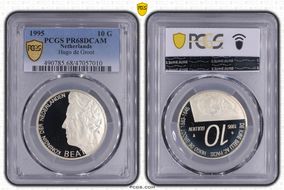 1995 10 G Hugo de Groot KM-220  Ag PR68DCAM