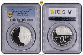 1995 10 G Hugo de Groot KM-220  Ag PR68DCAM
