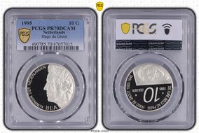 1995 10 G Hugo de Groot KM-220  Ag PR70DCAM