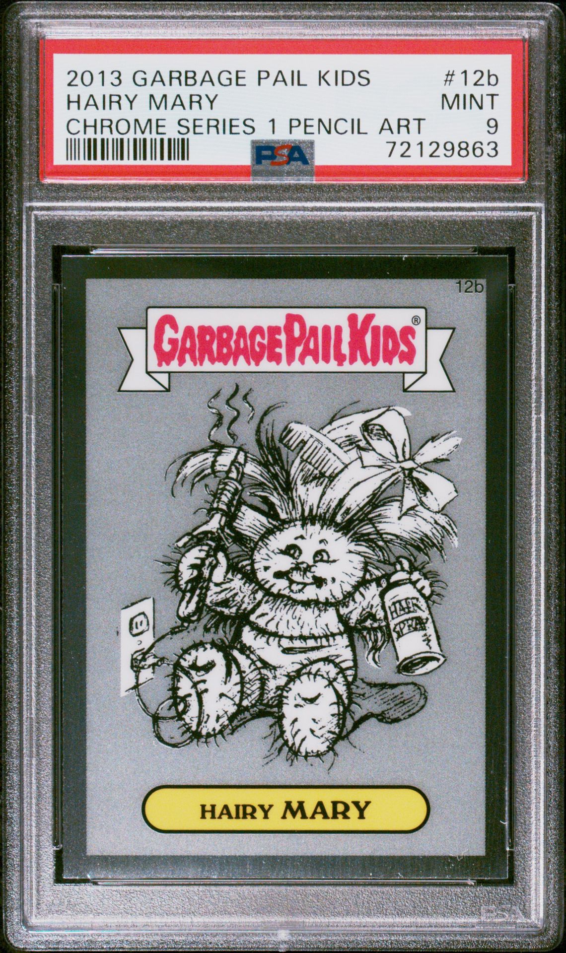 2013 Topps GARBAGE PAIL KIDS CHROME SERIES 1 PENCIL ART #12B Hairy Mary front