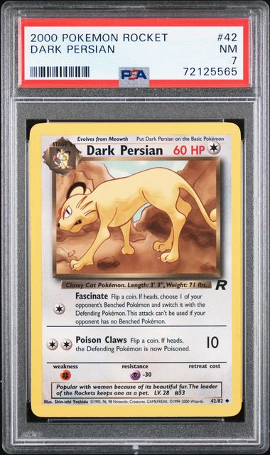 2000 Pokemon Rocket #42 Dark Persian PSA 7 on Goldin Marketplace