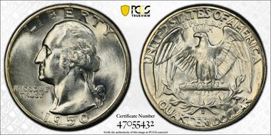 1950-D 25C DDR FS-801 MS65