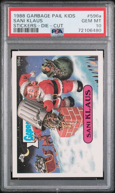 1988 Topps Garbage Pail Kids STICKERS-DIE-CUT Sani Klaus Die Cut front