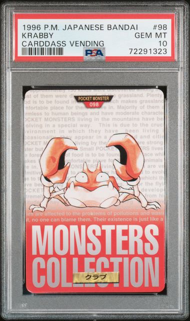 Krabby card PSA 10, cert 72291323