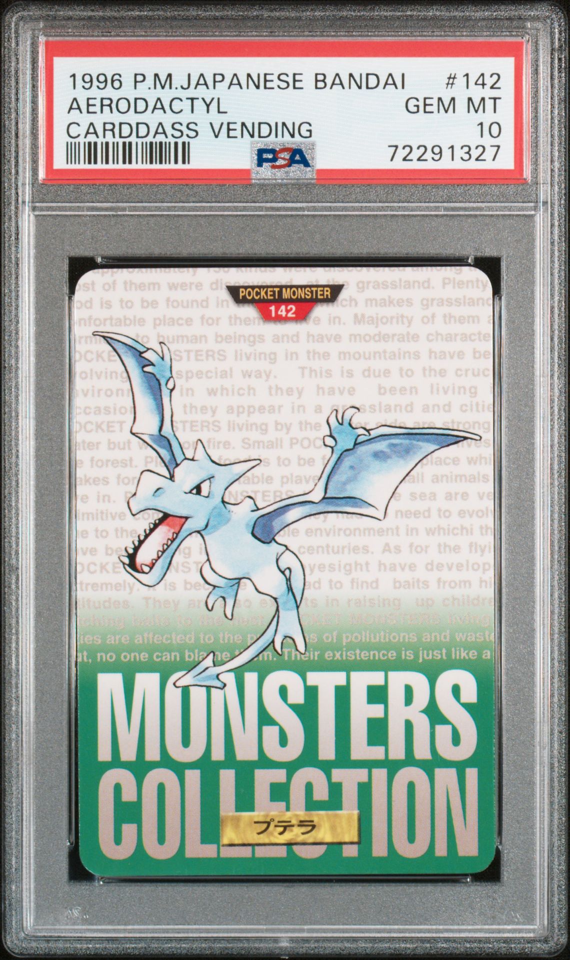 Aerodactyl card, green version, PSA 10