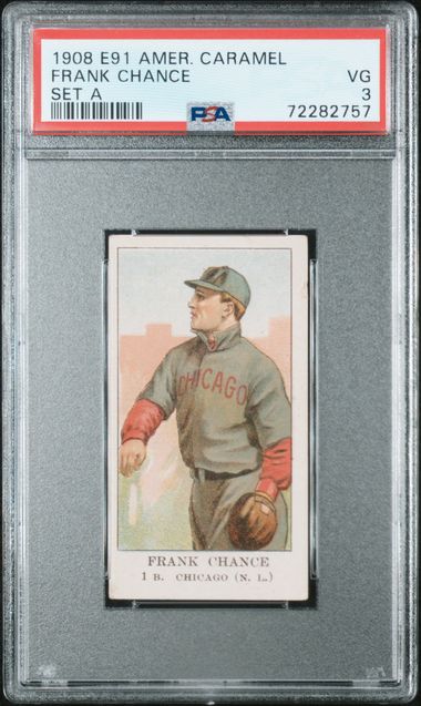 1908 E91 AMERICAN CARAMEL SET A SET A Frank Chance front