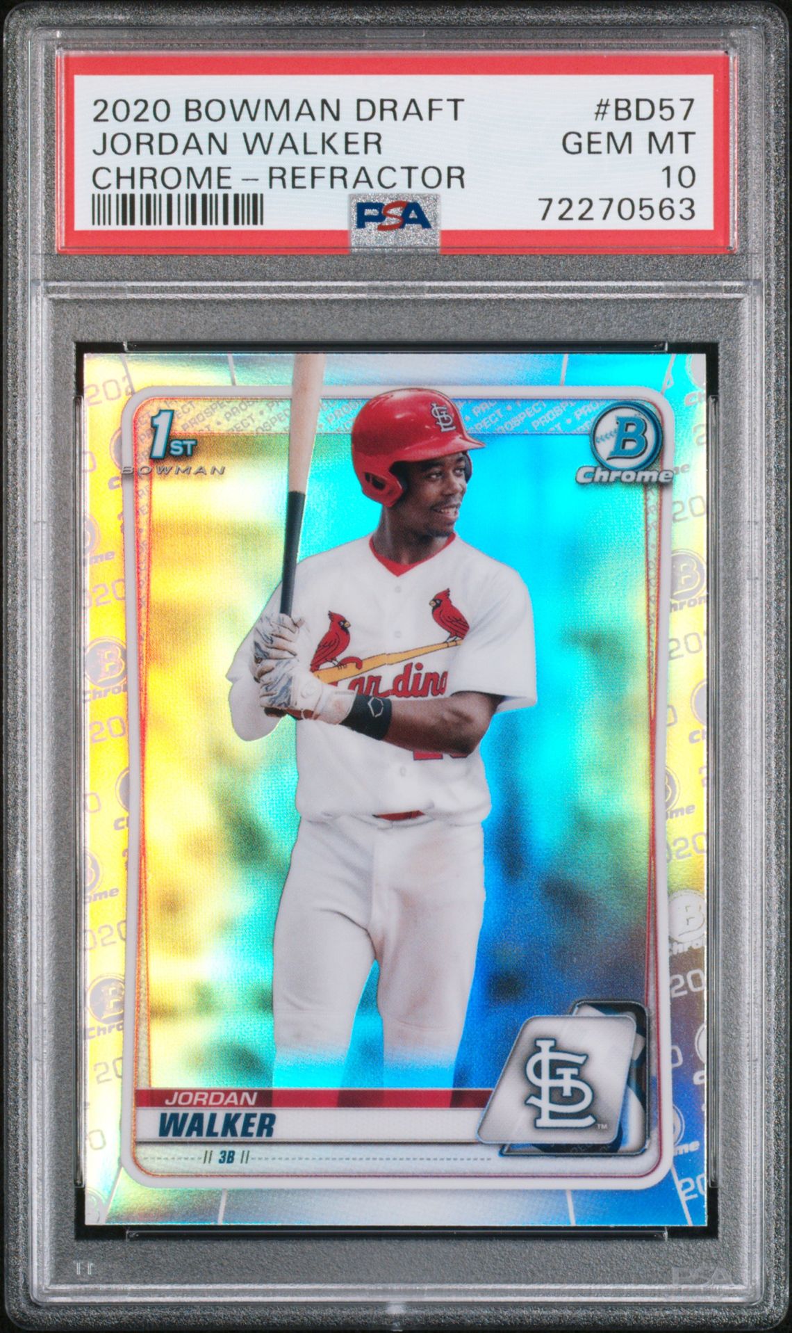 2020 Bowman BOWMAN DRAFT CHROME-REFRACTOR #BD57 Jordan Walker front