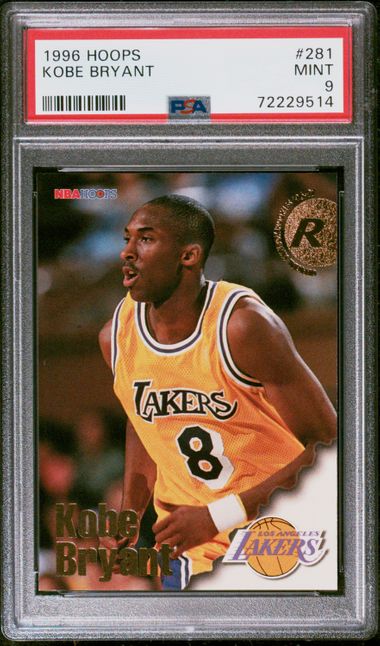 1996-97 Hoops #281 Kobe Bryant Rookie Card - PSA MINT 9 on Goldin