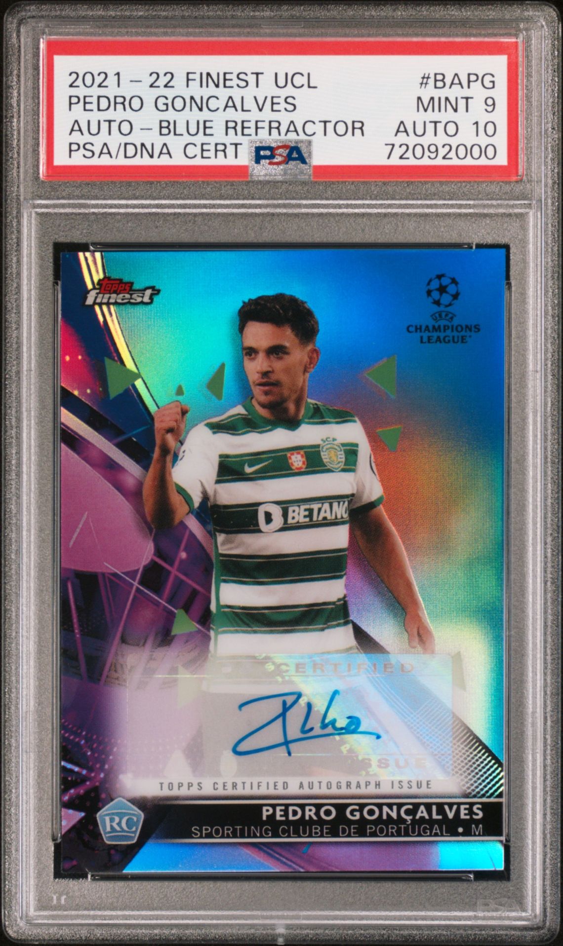 2021-2022 Topps Topps Finest Uefa Champions League Autographs #BAPG Pedro Goncalves front