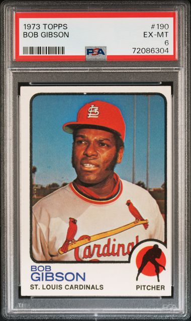 190 Bob Gibson HOF - 1973 Topps Baseball Cards (Star) Graded NM