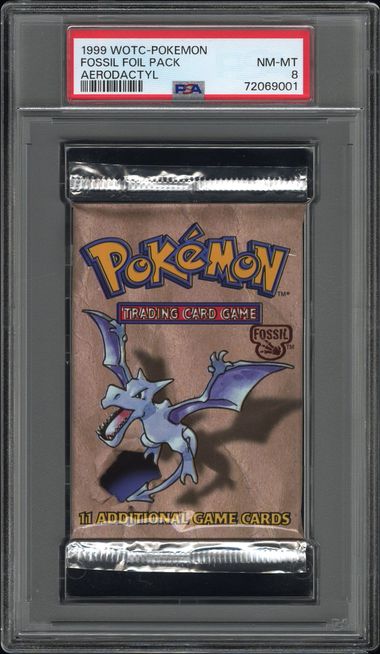 Pokemon - 1999 Fossil Foil Pack # Fossil Pack PSA 8