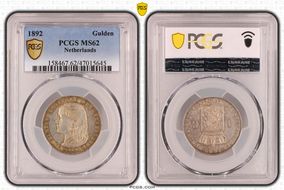 1892 Gulden KM-117  Ag MS62