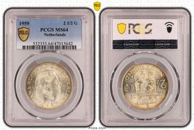1959 2 1/2 G KM-185 Ag MS64