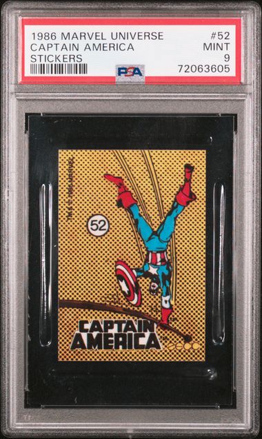 1986 Marvel Universe Stickers #52 Captain America front