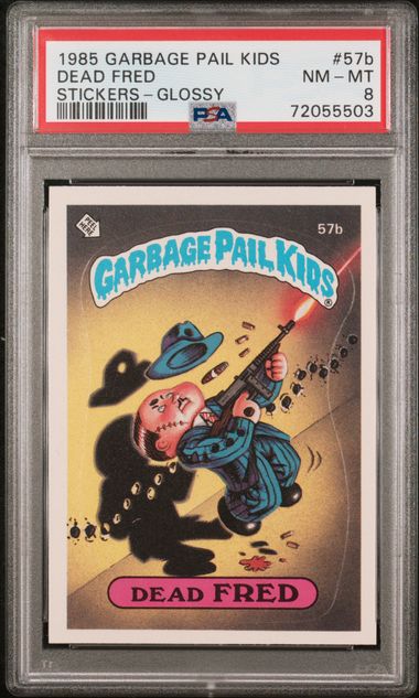1985 Topps Garbage Pail Kids GLOSSY #57B Dead Fred front