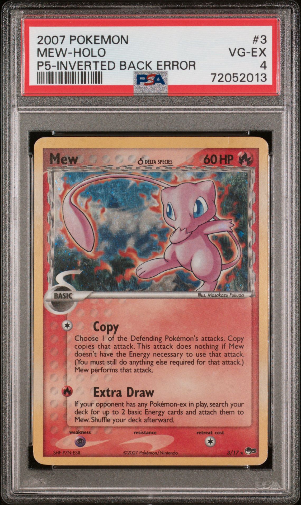 2007 Pokemon POKEMON POP SERIES 5 P5-INVERTED BACK #3 Mew-Holo front