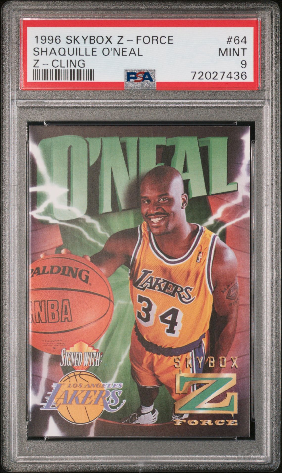 1996 SkyBox SKYBOX Z-FORCE CLING #64 Shaquille O'Neal front