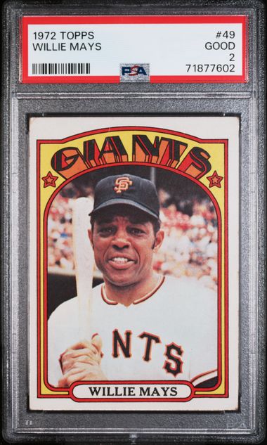 Sold at Auction: (2) 1967 Topps #200 Willie Mays & #250 Hank Aaron