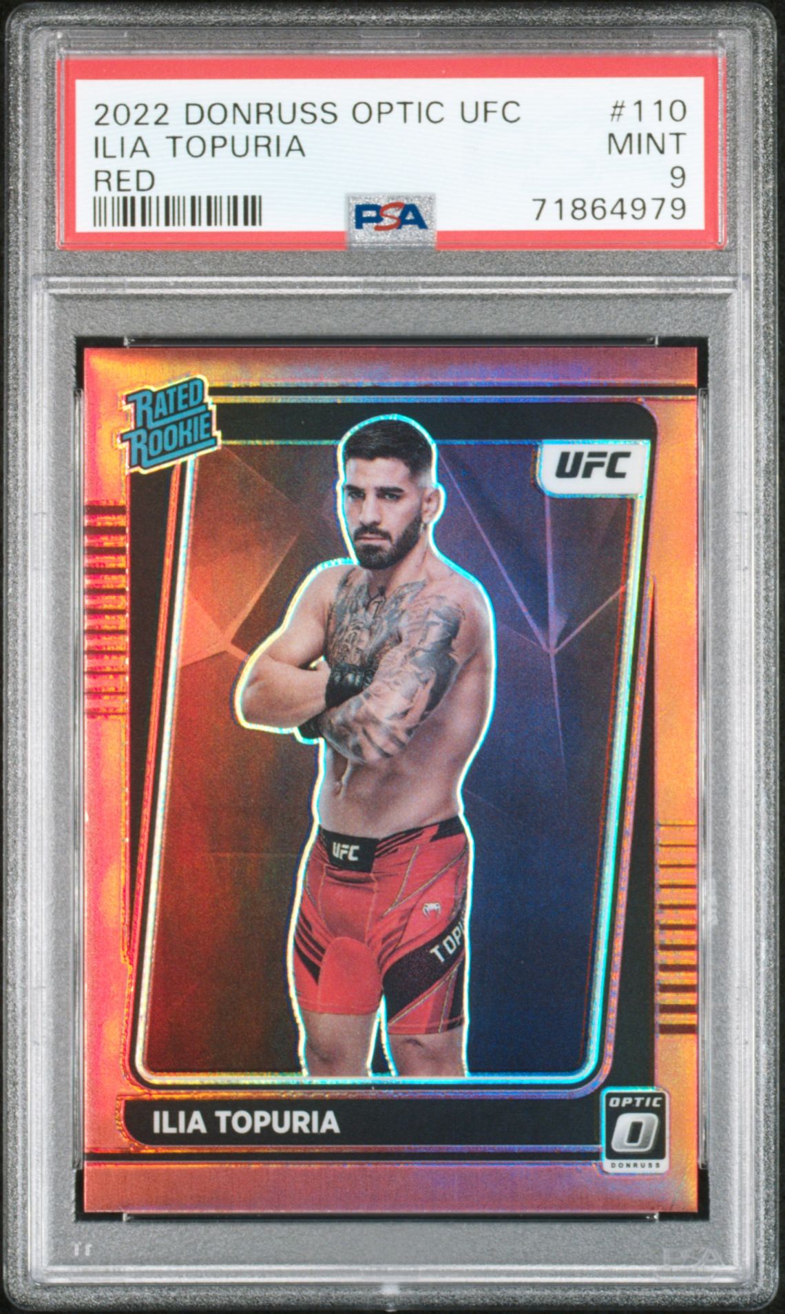 2022 Panini Donruss Optic Ufc Ilia Topuria #110 (Red) Mint 9 front