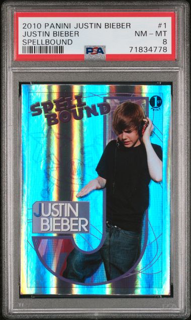 2010 Panini Holo #1 Spellbound Justin Bieber front