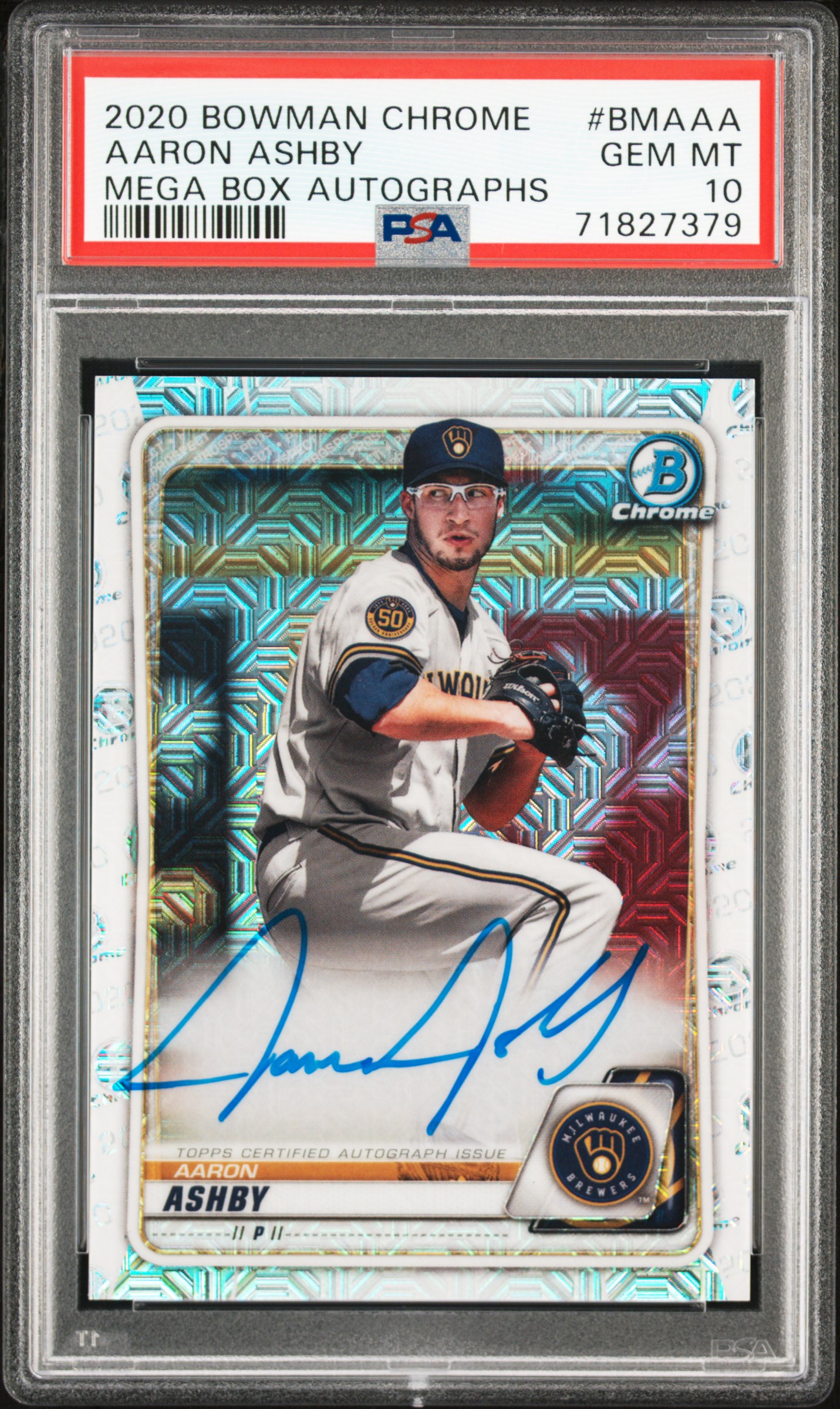 2020 Bowman Chrome Mega Box Autographs #BMA-AA Aaron Ashby Signed Rookie Card – PSA GEM MT 10