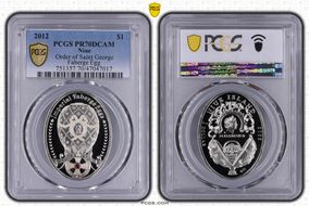 2012-MW $1 Order of Saint George Faberge Egg PR70DCAM