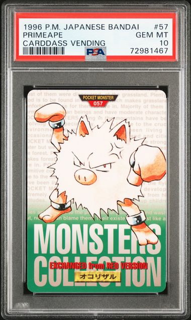 Primeape card PSA 10, cert 72981467