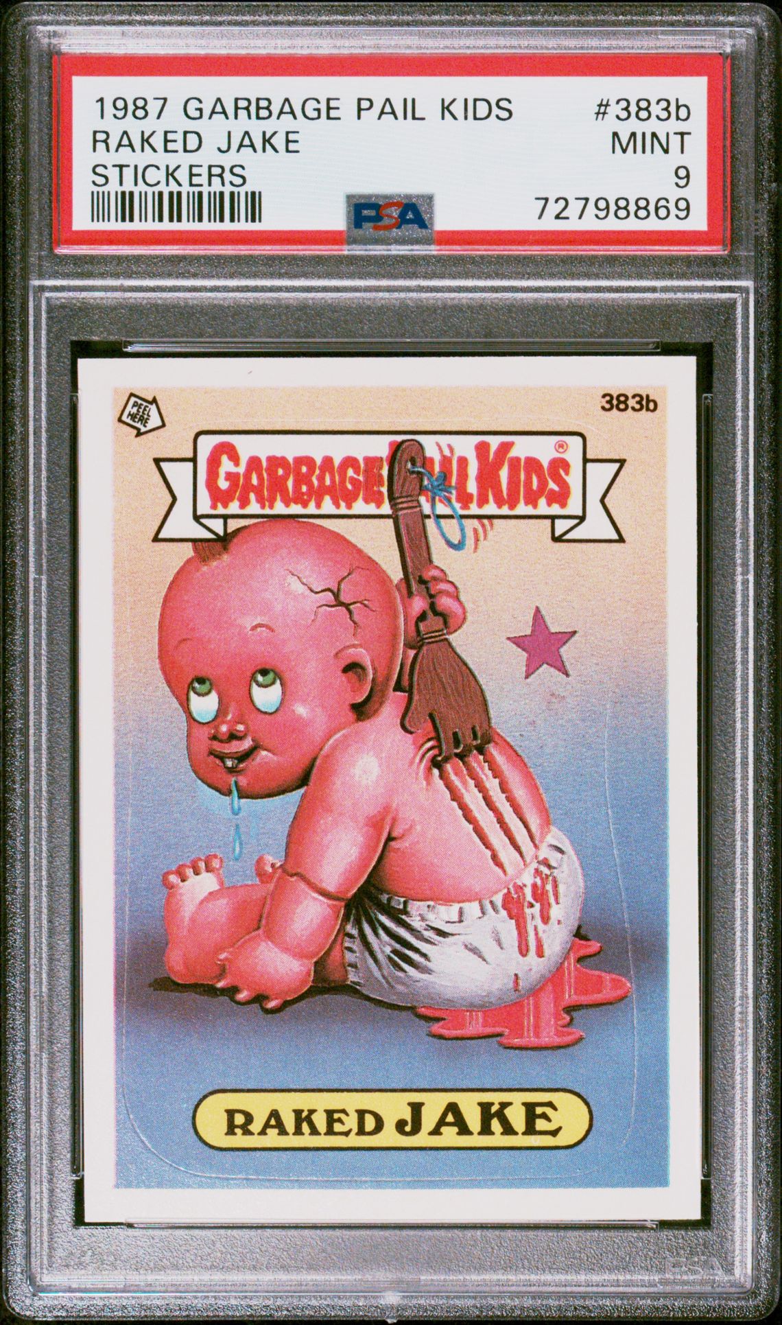 1987 Topps GARBAGE PAIL KIDS STICKERS #383B Raked Jake front