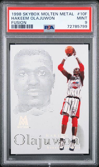 1998 Skybox Molten Metal Fusion 10F Hakeem Olajuwon – PSA