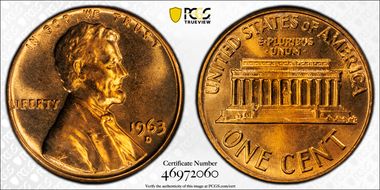 1963-D 1C MS66+ RD