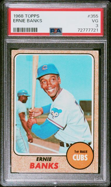 1956 Topps #15 Ernie Banks PSA 4 Graded Baseball Card White