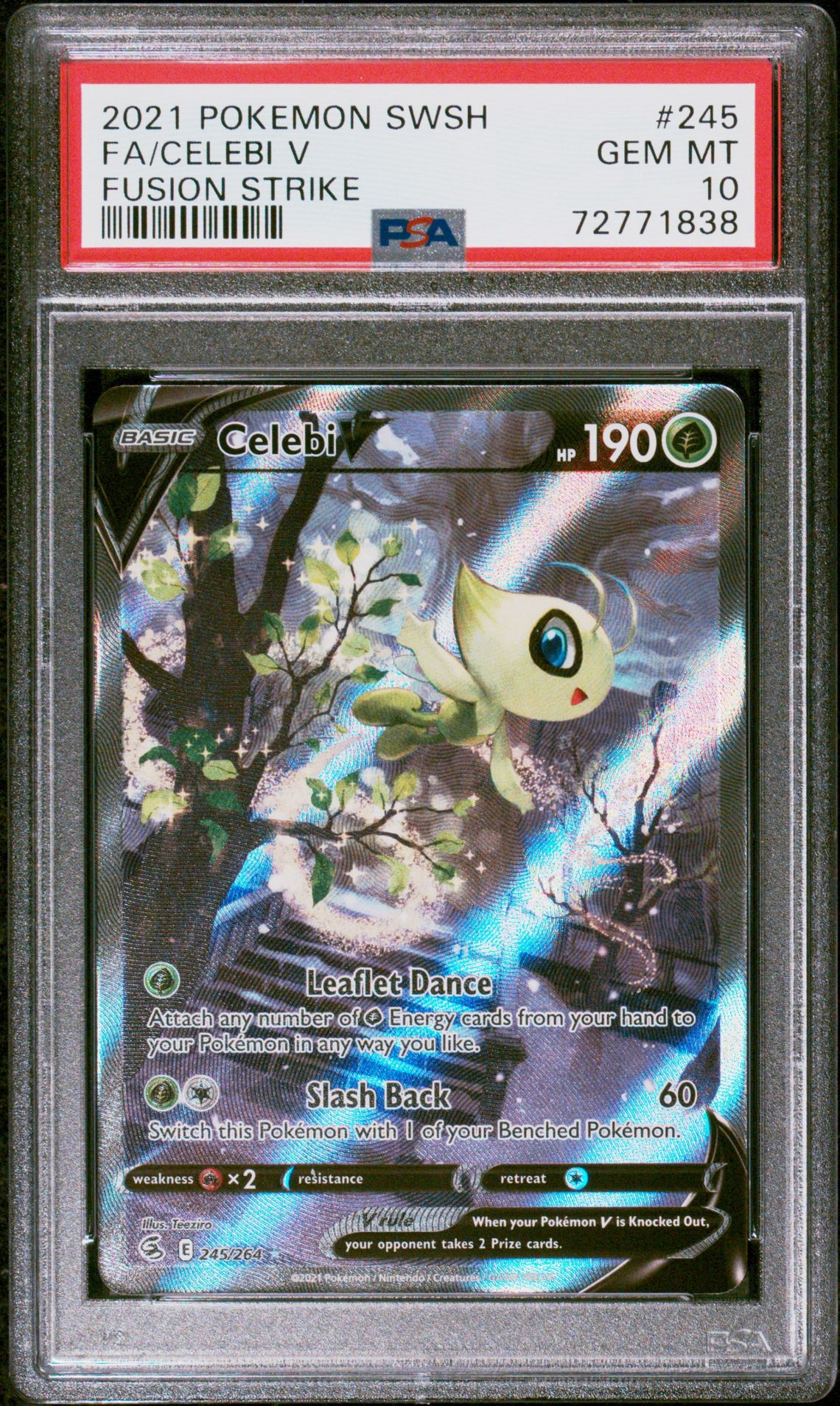 2021 Pokemon POKEMON SWORD & SHIELD FUSION STRIKE #245 Fa/Celebi V front
