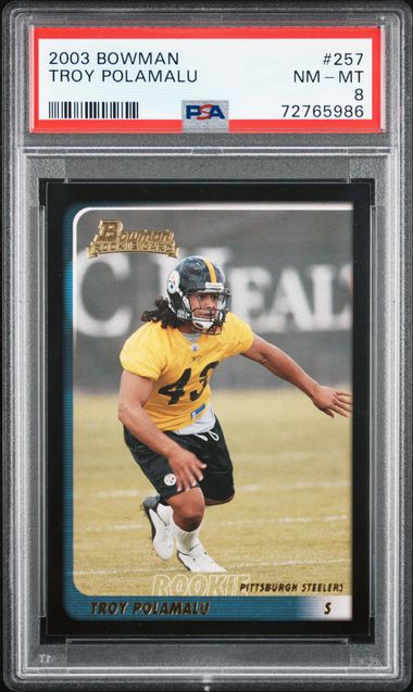 Troy Polamalu Pittsburgh Steelers Autographed 2003 Bowman #257