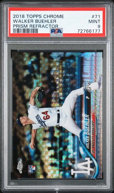 2018 Topps Chrome Walker Buehler RC Rookie Baseball Card 