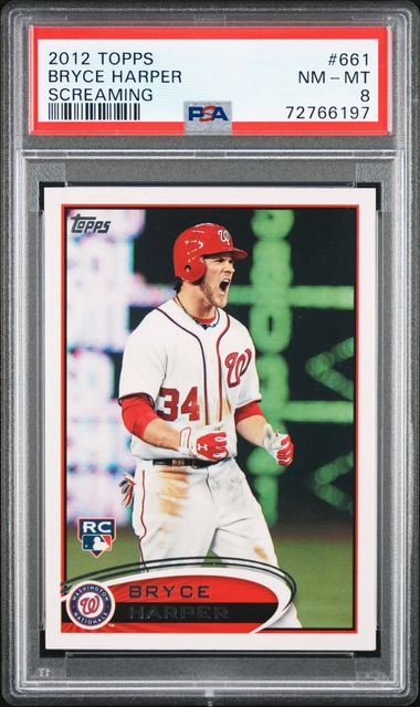 Sold at Auction: (Mint) 2012 Topps RC Screaming Bryce Harper Rookie #661 Baseball  Card