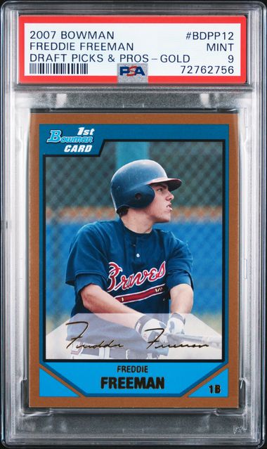 Freddie Freeman Rookie Card 2007 Bowman Draft Picks Pros Gold