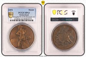 1891 Medal Burgdorf R-215b Bronzed AE SP63
