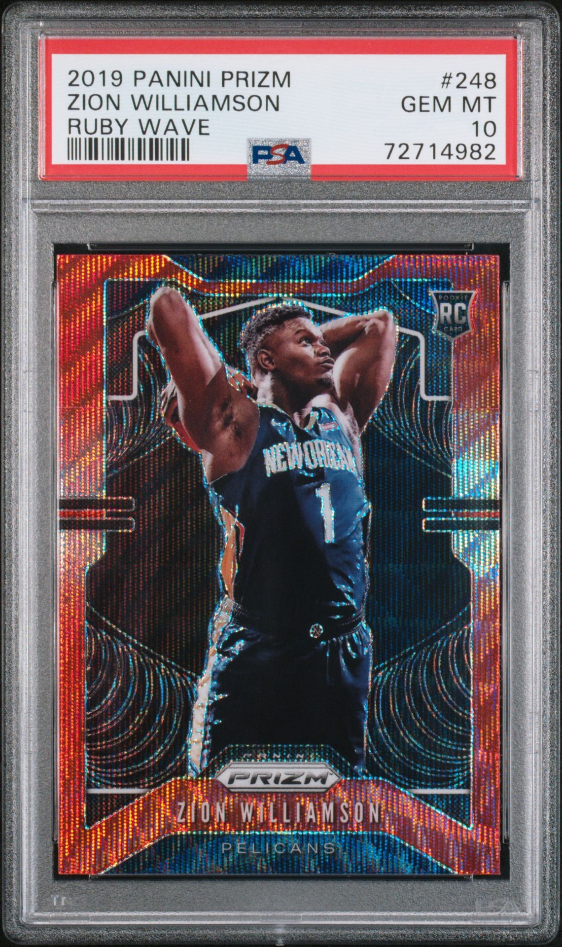 2019 Panini PANINI PRIZM RUBY WAVE #248 Zion Williamson front