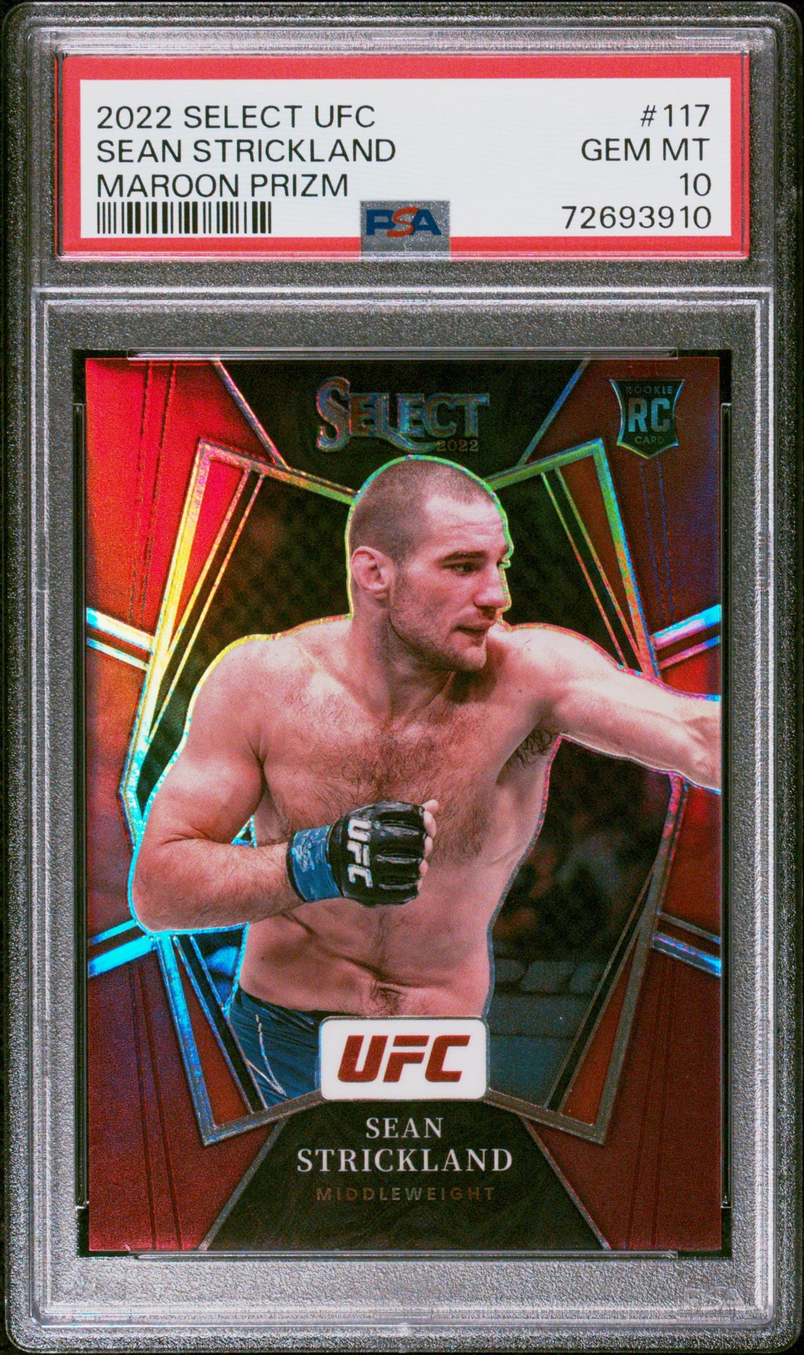2022 Panini PANINI SELECT UFC MAROON PRIZM #117 Sean Strickland front